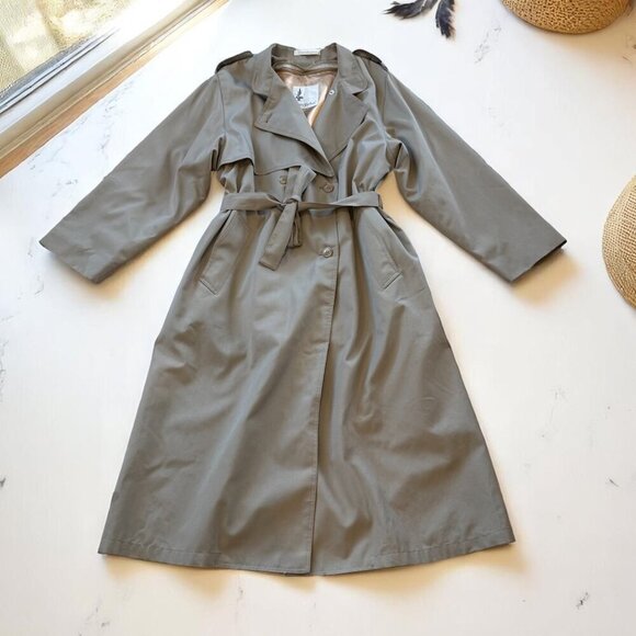Vintage Misty Harbor Trench Coat with Liner Liner Size 14 Coat Size 16 Reg - Picture 2 of 14